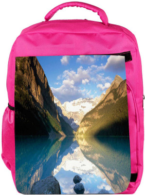 

Snoogg Eco Friendly Canvas Clean Water Image Designer Backpack Rucksack School Travel Unisex Casual Canvas Bag Bookbag Satchel 5 L Backpack(Pink)