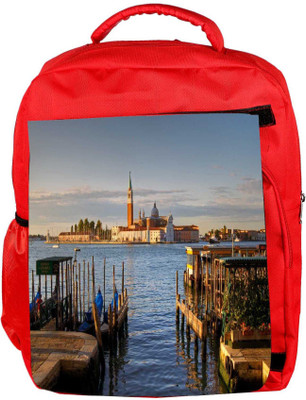 

Snoogg Eco Friendly Canvas Palace In Lake Designer Backpack Rucksack School Travel Unisex Casual Canvas Bag Bookbag Satchel 5 L Backpack(Red)