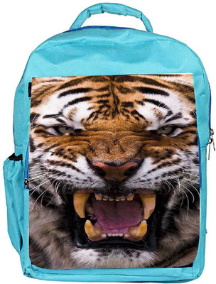 

Snoogg Eco Friendly Canvas Angey Tiger Backpack Rucksack School Travel Unisex Casual Canvas Bag Bookbag Satchel 5 L Backpack(Blue)