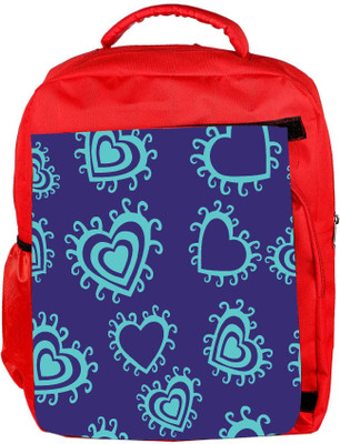 

Snoogg Eco Friendly Canvas Green Heart Blue Pattern Designer Backpack Rucksack School Travel Unisex Casual Canvas Bag Bookbag Satchel 5 L Backpack(Red)