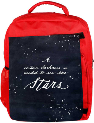 

Snoogg Eco Friendly Canvas Darkness To See The Stars Backpack Rucksack School Travel Unisex Casual Canvas Bag Bookbag Satchel 5 L Backpack(Red)