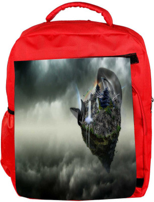 

Snoogg Eco Friendly Canvas Abstract Animated Earth Design Designer Backpack Rucksack School Travel Unisex Casual Canvas Bag Bookbag Satchel 5 L Backpack(Red)