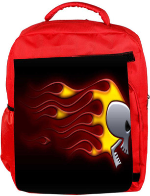

Snoogg Eco Friendly Canvas Fury Skull Designer Backpack Rucksack School Travel Unisex Casual Canvas Bag Bookbag Satchel 5 L Backpack(Red)