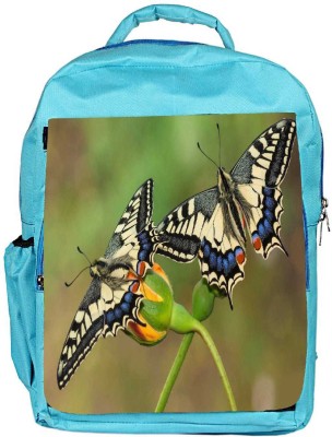 

Snoogg Eco Friendly Canvas Amazing Butterflies Designer Backpack Rucksack School Travel Unisex Casual Canvas Bag Bookbag Satchel 5 L Backpack(Blue)