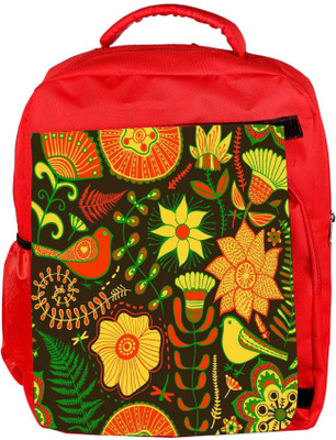 

Snoogg Eco Friendly Canvas Seamless Texture With Flowers Backpack Rucksack School Travel Unisex Casual Canvas Bag Bookbag Satchel 5 L Backpack(Red)