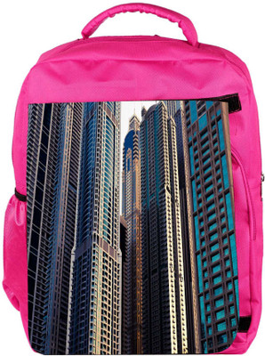 

Snoogg Eco Friendly Canvas City Highlights Designer Backpack Rucksack School Travel Unisex Casual Canvas Bag Bookbag Satchel 5 L Backpack(Pink)