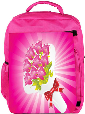 

Snoogg Eco Friendly Canvas Beautifull Flower Bouque Series Design Backpack Rucksack School Travel Unisex Casual Canvas Bag Bookbag Satchel 5 L Backpack(Pink)