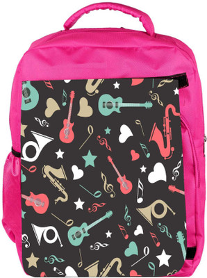 

Snoogg Eco Friendly Canvas Colorful Instruments Designer Backpack Rucksack School Travel Unisex Casual Canvas Bag Bookbag Satchel 5 L Backpack(Pink)