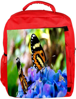 

Snoogg Eco Friendly Canvas Butterfly In Blue Flower Designer Backpack Rucksack School Travel Unisex Casual Canvas Bag Bookbag Satchel 5 L Backpack(Red)