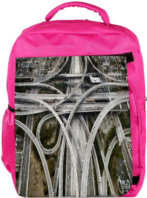 

Snoogg Eco Friendly Canvas Zig Zag Roads Designer Backpack Rucksack School Travel Unisex Casual Canvas Bag Bookbag Satchel 5 L Backpack(Pink)