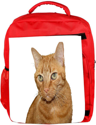 

Snoogg Eco Friendly Canvas Cat Backpack Rucksack School Travel Unisex Casual Canvas Bag Bookbag Satchel 5 L Backpack(Red)
