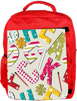 

Snoogg Eco Friendly Canvas Pencil Alphabets Designer Backpack Rucksack School Travel Unisex Casual Canvas Bag Bookbag Satchel 5 L Backpack(Red)