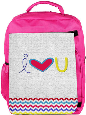 

Snoogg Eco Friendly Canvas I Love You White Backpack Rucksack School Travel Unisex Casual Canvas Bag Bookbag Satchel 5 L Backpack(Pink)