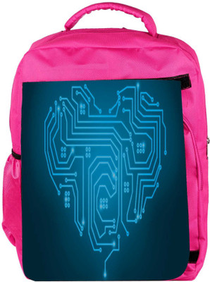 

Snoogg Eco Friendly Canvas Circuit Heart Holiday Designer Backpack Rucksack School Travel Unisex Casual Canvas Bag Bookbag Satchel 5 L Backpack(Pink)