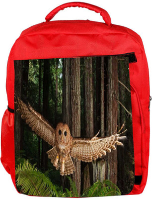 

Snoogg Eco Friendly Canvas Flying Owl Designer Backpack Rucksack School Travel Unisex Casual Canvas Bag Bookbag Satchel 5 L Backpack(Red)