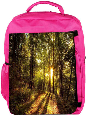 

Snoogg Eco Friendly Canvas Forest In Day Designer Backpack Rucksack School Travel Unisex Casual Canvas Bag Bookbag Satchel 5 L Backpack(Pink)