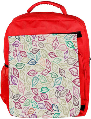 

Snoogg Eco Friendly Canvas Colorful Leaves Designer Backpack Rucksack School Travel Unisex Casual Canvas Bag Bookbag Satchel 5 L Backpack(Red)