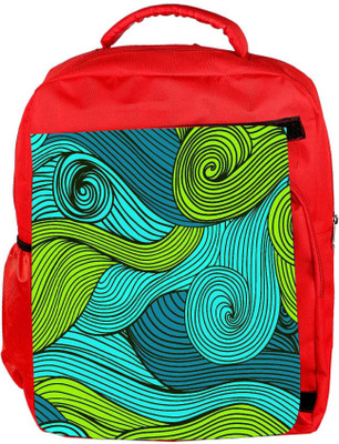 

Snoogg Eco Friendly Canvas Vector Abstract Hand Drawn Waves Texture Backpack Rucksack School Travel Unisex Casual Canvas Bag Bookbag Satchel 5 L Backpack(Red)