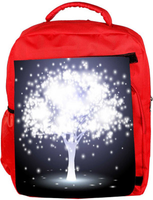 

Snoogg Eco Friendly Canvas Tree Made Of Lights Backpack Rucksack School Travel Unisex Casual Canvas Bag Bookbag Satchel 5 L Backpack(Red)