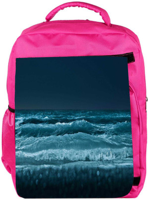 

Snoogg Eco Friendly Canvas Sea At Night Beach Designer Backpack Rucksack School Travel Unisex Casual Canvas Bag Bookbag Satchel 5 L Backpack(Pink)