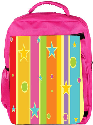 

Snoogg Eco Friendly Canvas Abstract Christmas Strings Designer Backpack Rucksack School Travel Unisex Casual Canvas Bag Bookbag Satchel 5 L Backpack(Pink)