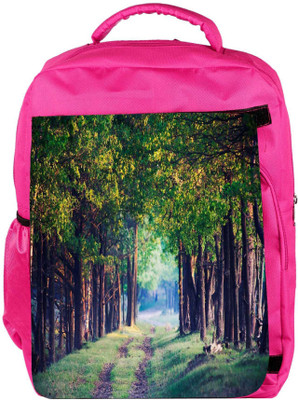 

Snoogg Eco Friendly Canvas Pathway In Forest Designer Backpack Rucksack School Travel Unisex Casual Canvas Bag Bookbag Satchel 5 L Backpack(Pink)