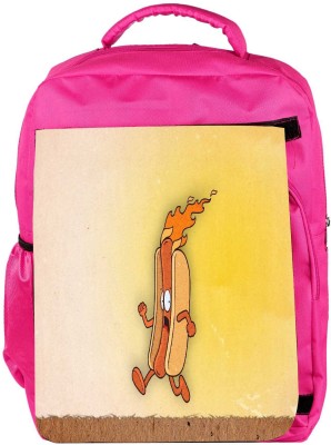 

Snoogg Eco Friendly Canvas Burning Hotdog Designer Backpack Rucksack School Travel Unisex Casual Canvas Bag Bookbag Satchel 5 L Backpack(Pink)