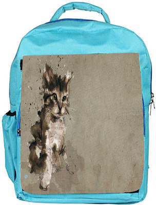 

Snoogg Eco Friendly Canvas Abstract Cat Designer Backpack Rucksack School Travel Unisex Casual Canvas Bag Bookbag Satchel 5 L Backpack(Blue)