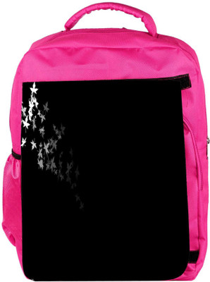 

Snoogg Eco Friendly Canvas Black And White Leaves Designer Backpack Rucksack School Travel Unisex Casual Canvas Bag Bookbag Satchel 5 L Backpack(Pink)