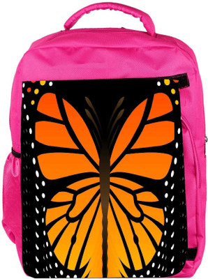 

Snoogg Eco Friendly Canvas Abstract Orange Butterfly Designer Backpack Rucksack School Travel Unisex Casual Canvas Bag Bookbag Satchel 5 L Backpack(Pink)