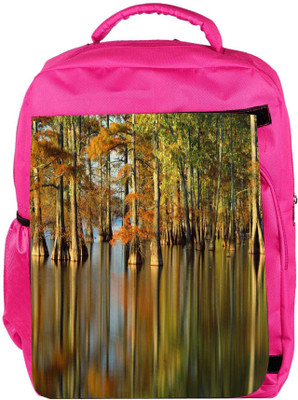 

Snoogg Eco Friendly Canvas Water In Forest Designer Backpack Rucksack School Travel Unisex Casual Canvas Bag Bookbag Satchel 5 L Backpack(Pink)