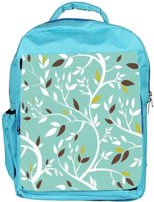 

Snoogg Eco Friendly Canvas White Leaves Designer Backpack Rucksack School Travel Unisex Casual Canvas Bag Bookbag Satchel 5 L Backpack(Blue)
