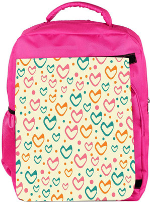

Snoogg Eco Friendly Canvas Multicolor Hearts Cream Pattern Designer Backpack Rucksack School Travel Unisex Casual Canvas Bag Bookbag Satchel 5 L Backpack(Pink)