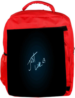 

Snoogg Eco Friendly Canvas Just Live Designer Backpack Rucksack School Travel Unisex Casual Canvas Bag Bookbag Satchel 5 L Backpack(Red)