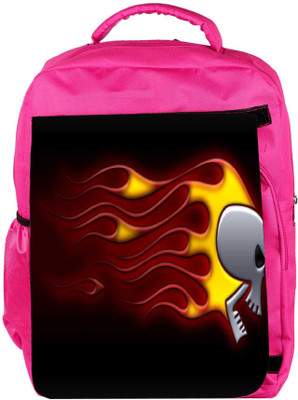 

Snoogg Eco Friendly Canvas Fury Skull Designer Backpack Rucksack School Travel Unisex Casual Canvas Bag Bookbag Satchel 5 L Backpack(Pink)