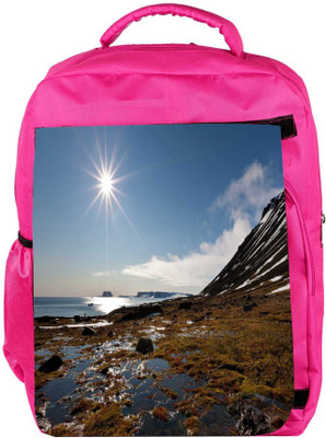 

Snoogg Eco Friendly Canvas Sunrise In The Sea Designer Backpack Rucksack School Travel Unisex Casual Canvas Bag Bookbag Satchel 5 L Backpack(Pink)