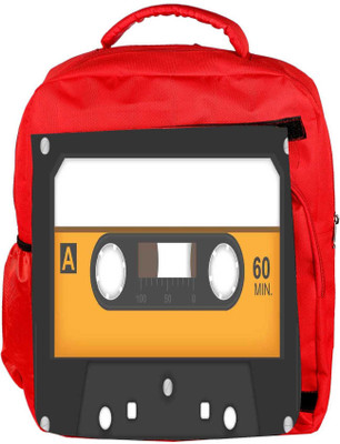 

Snoogg Eco Friendly Canvas Casette Tape Backpack Rucksack School Travel Unisex Casual Canvas Bag Bookbag Satchel 5 L Backpack(Red)