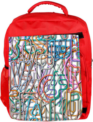

Snoogg Eco Friendly Canvas Colorful Aphlabets Designer Backpack Rucksack School Travel Unisex Casual Canvas Bag Bookbag Satchel 5 L Backpack(Red)