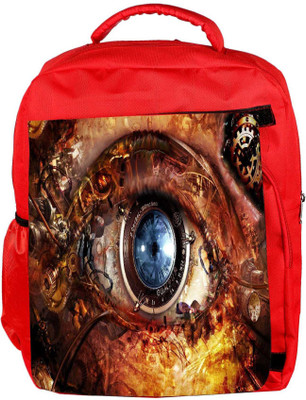 

Snoogg Eco Friendly Canvas Mechanism Of Eye Designer Backpack Rucksack School Travel Unisex Casual Canvas Bag Bookbag Satchel 5 L Backpack(Red)