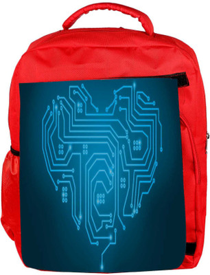 

Snoogg Eco Friendly Canvas Circuit Heart Holiday Designer Backpack Rucksack School Travel Unisex Casual Canvas Bag Bookbag Satchel 5 L Backpack(Red)