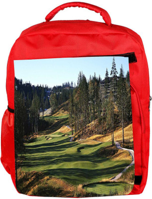 

Snoogg Eco Friendly Canvas Small Pathway In Golf Park Designer Backpack Rucksack School Travel Unisex Casual Canvas Bag Bookbag Satchel 5 L Backpack(Red)