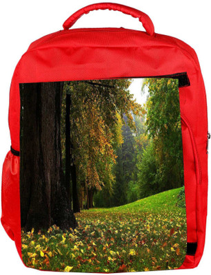 

Snoogg Eco Friendly Canvas Green Garden Dense Forest Designer Backpack Rucksack School Travel Unisex Casual Canvas Bag Bookbag Satchel 5 L Backpack(Red)