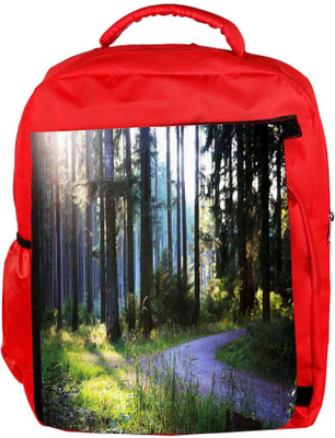 

Snoogg Eco Friendly Canvas Abstract Road In Forest Designer Backpack Rucksack School Travel Unisex Casual Canvas Bag Bookbag Satchel 5 L Backpack(Red)
