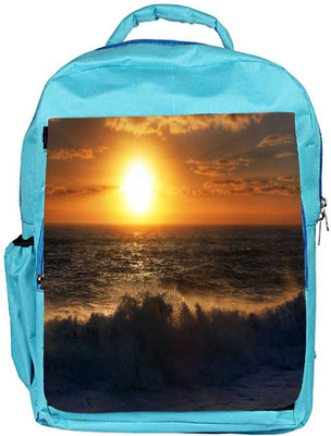 

Snoogg Eco Friendly Canvas Sunset On Beach Designer Backpack Rucksack School Travel Unisex Casual Canvas Bag Bookbag Satchel 5 L Backpack(Blue)