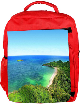 

Snoogg Eco Friendly Canvas Forest And The Sea Designer Backpack Rucksack School Travel Unisex Casual Canvas Bag Bookbag Satchel 5 L Backpack(Red)
