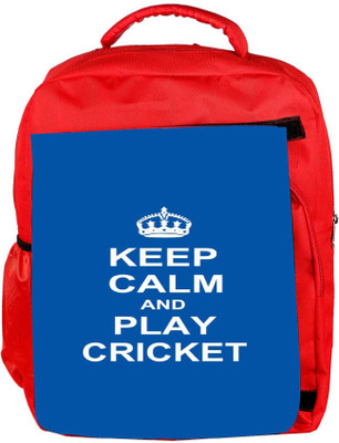 

Snoogg Eco Friendly Canvas Keep Calm And Play Cricket Backpack Rucksack School Travel Unisex Casual Canvas Bag Bookbag Satchel 5 L Backpack(Red)
