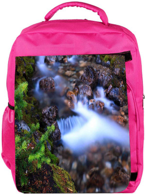 

Snoogg Eco Friendly Canvas Flowing Water Designer Backpack Rucksack School Travel Unisex Casual Canvas Bag Bookbag Satchel 5 L Backpack(Pink)