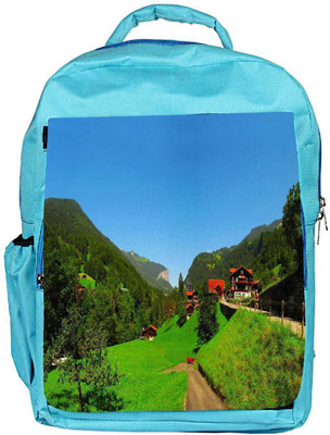 

Snoogg Eco Friendly Canvas Red Houses Designer Backpack Rucksack School Travel Unisex Casual Canvas Bag Bookbag Satchel 5 L Backpack(Blue)