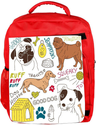 

Snoogg Eco Friendly Canvas I Love Dogs Vector Doodles Set Backpack Rucksack School Travel Unisex Casual Canvas Bag Bookbag Satchel 5 L Backpack(Red)