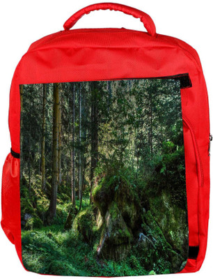 

Snoogg Eco Friendly Canvas Green Rocks Designer Backpack Rucksack School Travel Unisex Casual Canvas Bag Bookbag Satchel 5 L Backpack(Red)